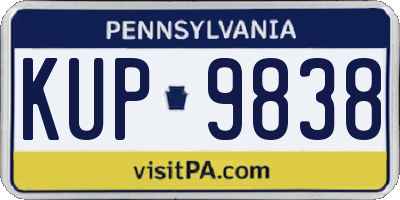 PA license plate KUP9838
