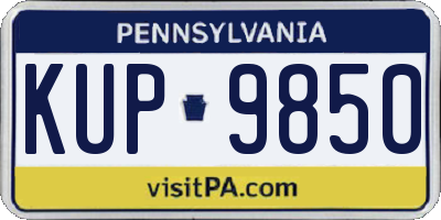 PA license plate KUP9850