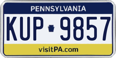 PA license plate KUP9857