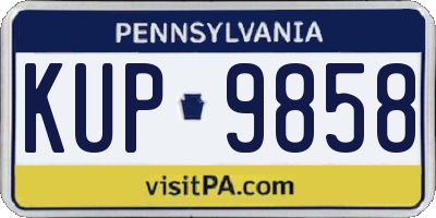 PA license plate KUP9858