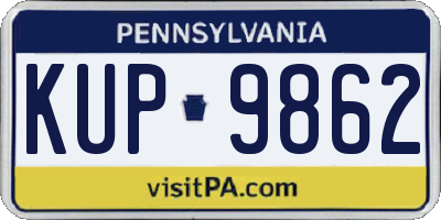 PA license plate KUP9862