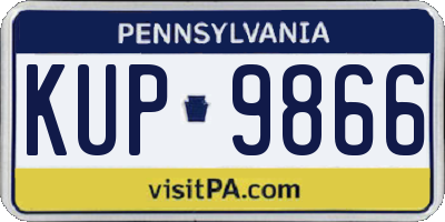 PA license plate KUP9866