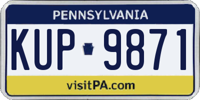 PA license plate KUP9871