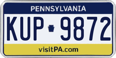 PA license plate KUP9872