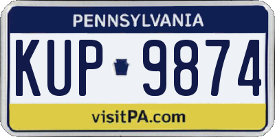 PA license plate KUP9874