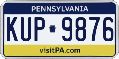 PA license plate KUP9876