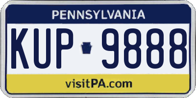 PA license plate KUP9888