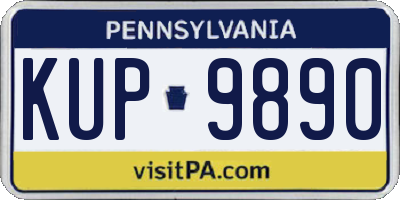 PA license plate KUP9890