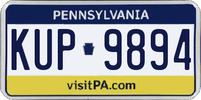 PA license plate KUP9894