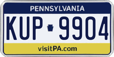 PA license plate KUP9904