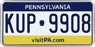 PA license plate KUP9908