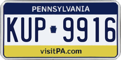 PA license plate KUP9916