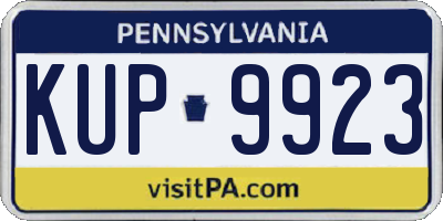 PA license plate KUP9923