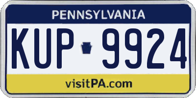 PA license plate KUP9924
