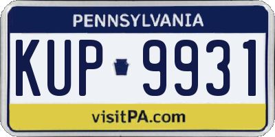 PA license plate KUP9931