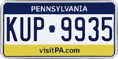 PA license plate KUP9935