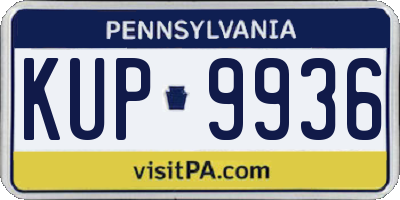PA license plate KUP9936