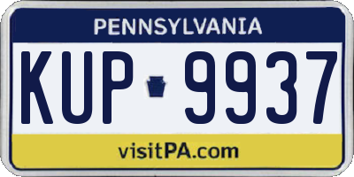 PA license plate KUP9937