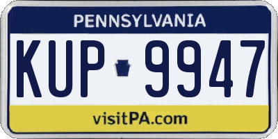 PA license plate KUP9947