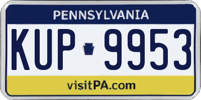 PA license plate KUP9953