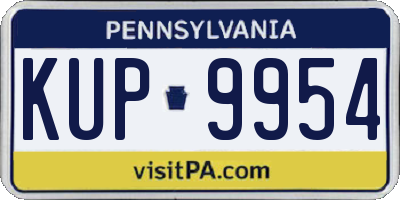 PA license plate KUP9954
