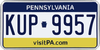 PA license plate KUP9957