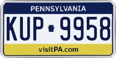 PA license plate KUP9958