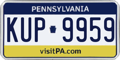 PA license plate KUP9959
