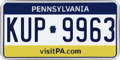 PA license plate KUP9963