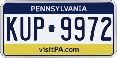 PA license plate KUP9972