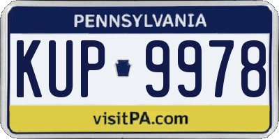 PA license plate KUP9978