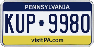 PA license plate KUP9980
