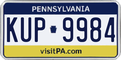 PA license plate KUP9984