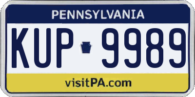 PA license plate KUP9989