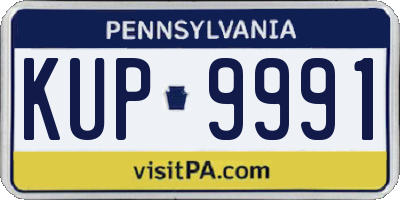 PA license plate KUP9991