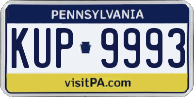 PA license plate KUP9993