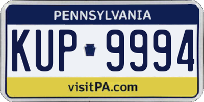 PA license plate KUP9994