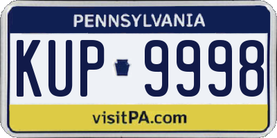 PA license plate KUP9998