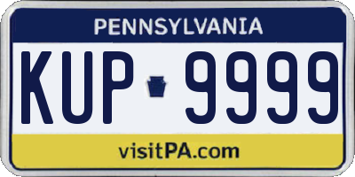 PA license plate KUP9999