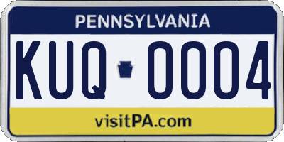 PA license plate KUQ0004
