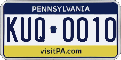 PA license plate KUQ0010