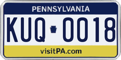 PA license plate KUQ0018