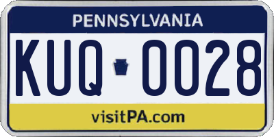 PA license plate KUQ0028