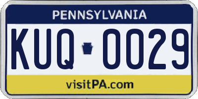 PA license plate KUQ0029