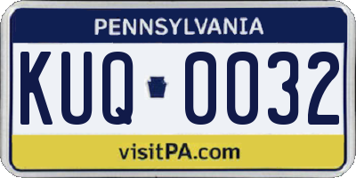 PA license plate KUQ0032