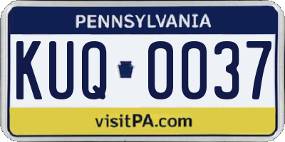 PA license plate KUQ0037