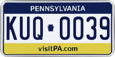 PA license plate KUQ0039