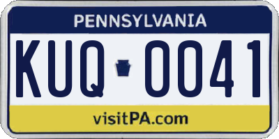 PA license plate KUQ0041