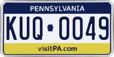 PA license plate KUQ0049
