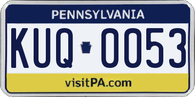 PA license plate KUQ0053
